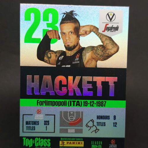 Hackett collectible card Panini Top Class Euroleague 2024-2025 like new