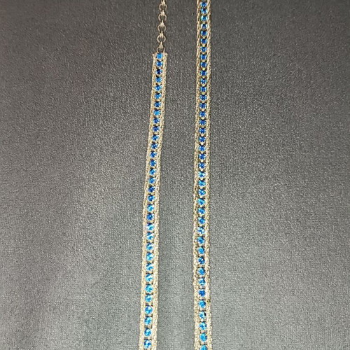 Jewelry set bracelet and necklace white silver with sapphire stones used