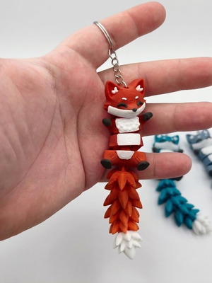 Articulated Fox Keychain, 12cm, multicolor, made to order