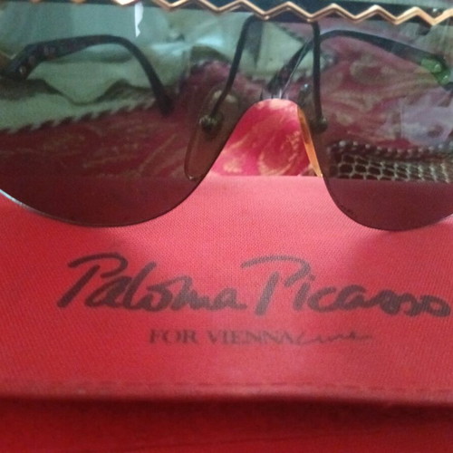 Paloma Picasso sunglasses used, black and gold