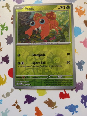 Pokémon Card Paras 46/165 Reverse Holo Scarlet And Violet new