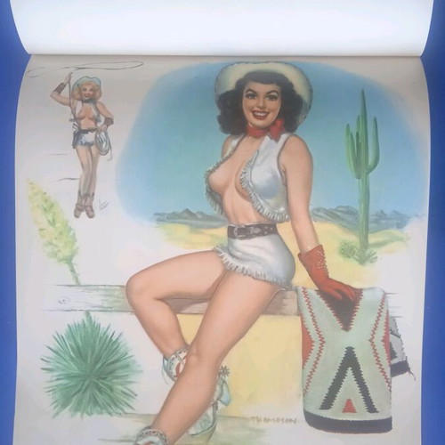 Lithograph calendar 1957 used, good condition