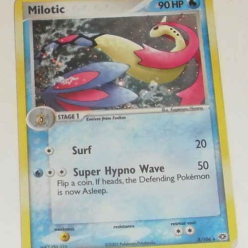 Pokemon Holo Milotic Card 8/106 used from EX Emerald set
