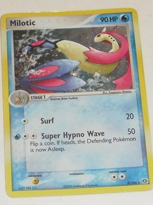 Pokemon Holo Milotic Card 8/106 used from EX Emerald set