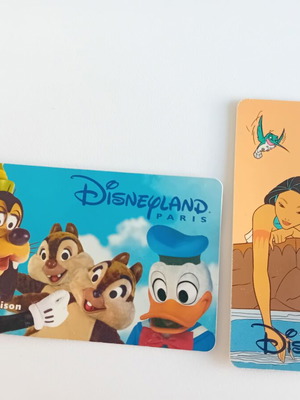 Disneyland Paris entrance cards used, set of 2
