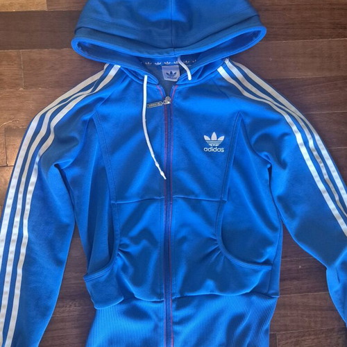 Adidas hoodie jacket used, blue, size M