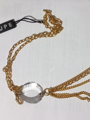 Jupe necklace with crystal new gold-colored