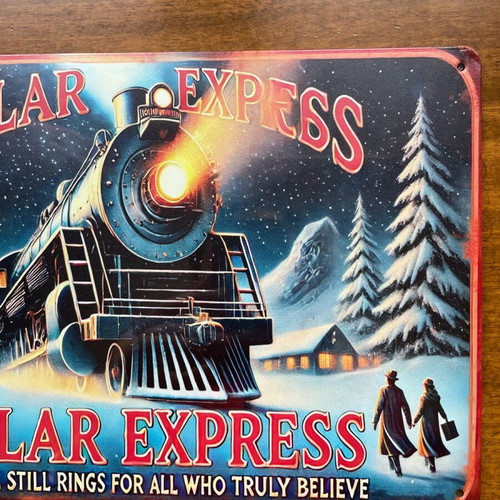 Polar Express Christmas metal wall sign 20x30cm brand new