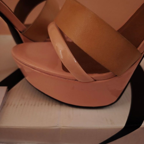 Vicenza Brazilian sandals new, pink camel leather high heels