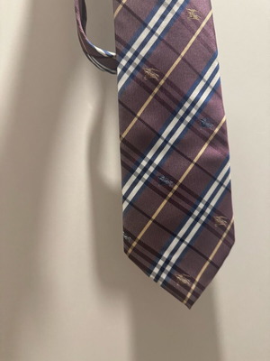 Γραβάτα Burberry Νέα με κλασικό σχέδιο σε λευκό και μπλε