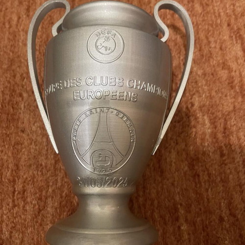 Champions League Trophy PSG painted metallic, 25 cm, made to order