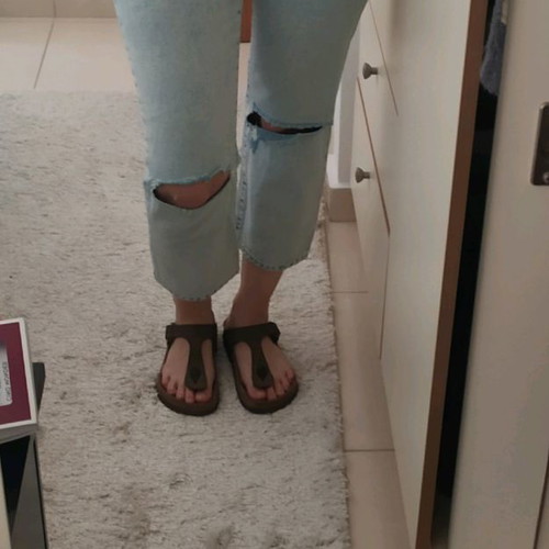 Topshop women's jeans used, Girlfriend style, size S