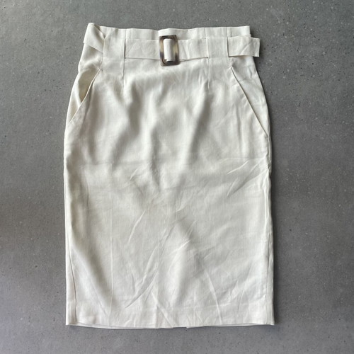 Women's skirt high-waisted with belt, 100% cotton, new, size 36 M&S