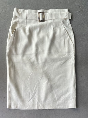 Women's skirt high-waisted with belt, 100% cotton, new, size 36 M&S