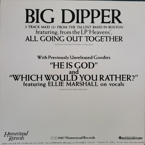 Big Dipper All Going Out Together CD used, rock