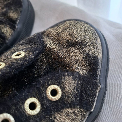 Superga canvas sneakers like new, black-gold pony skin