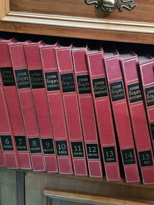Domi Encyclopedia 18 volumes like new, leather-bound, polytonic system