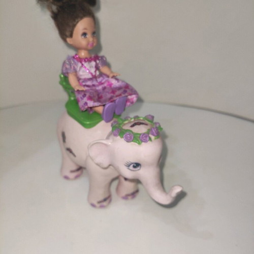 Barbie Island Princess Kelly doll&Tika purple elephant 2007 like new