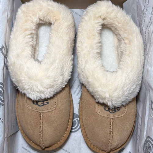 UGG Slippers New Beige Brown With Fur Size 36-37