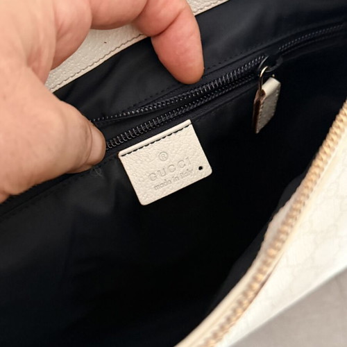 Gucci Capri Large Leather Bowler Bag used, white shoulder