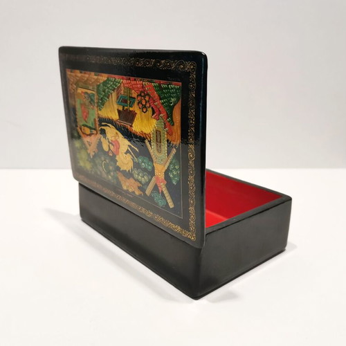 Russian lacquer box used with hand-painted story of the little horse