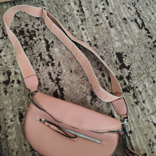 Pink banana bag used shoulder