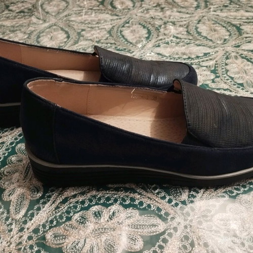 Ballerina shoes new, size 38, blue eco leather