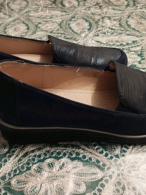 Ballerina shoes new, size 38, blue eco leather