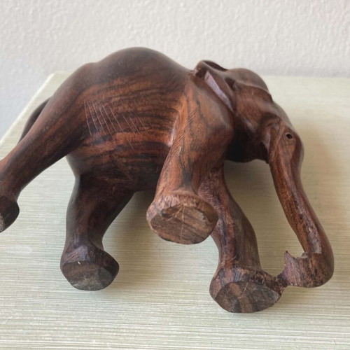Wooden elephant carving