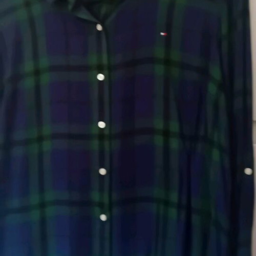 Tommy Hilfiger shirt green blue with soft loose fabric like new