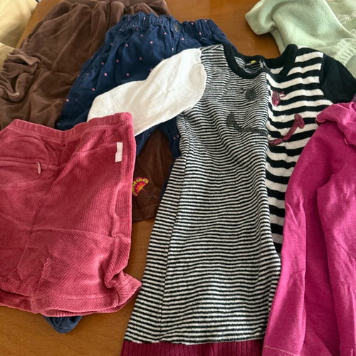 Used clothing pack for 2-3 years with blouses, pants, cardigans, dresses, and skirt