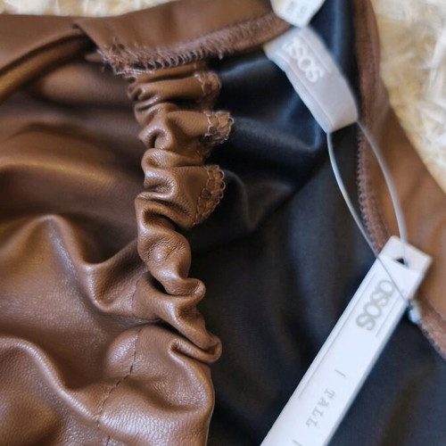 Leather dress brown new ASOS