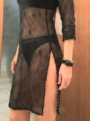 Beach pareo dress like new, black, size S/M