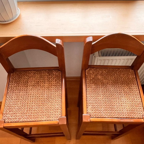 Wooden stools used, set of 2 pieces