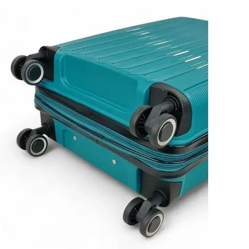 Rain hard travel suitcases set 3pcs petrol with 4 wheels