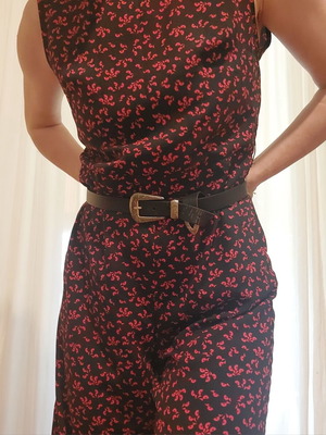 Regalinas jumpsuit like new, sizes M/L, black and red