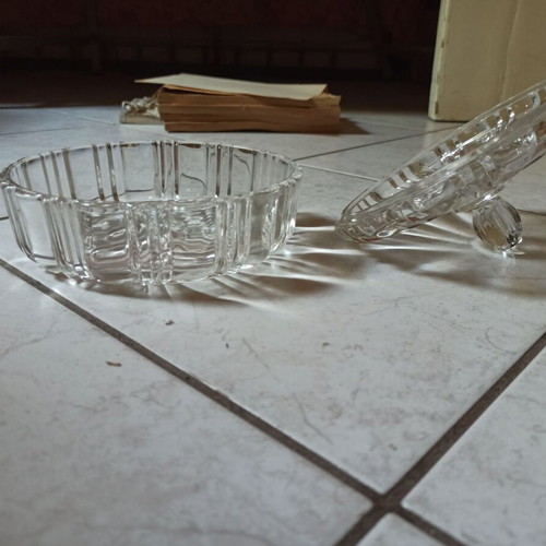 Anchor Hocking Old Cafe Depression Glass Fondue Dish like new