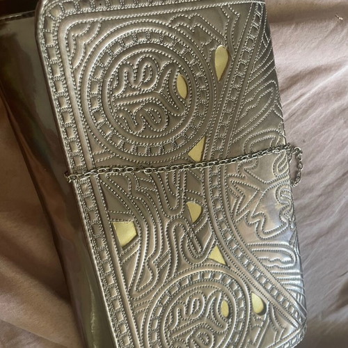 Silver crossbody bag with chain