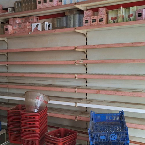 Professional shelving used with display cabinets