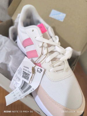 Adidas παπούτσια λευκά με ροζ αφορετα, νούμερο 38