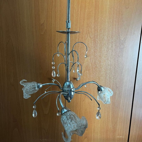 Ceiling light with 3 glass lamps, chrome finish
