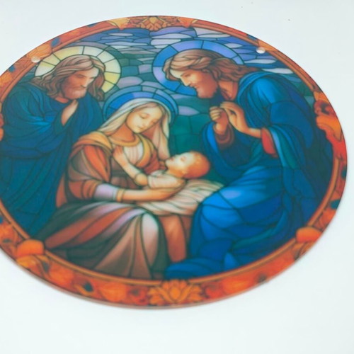 Acrylic Decorative Disc Nativity Scene 15cm like new