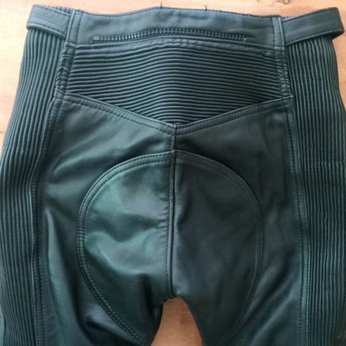 Held leather motorcycle pants used with knee protectors