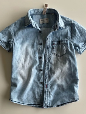 Short-sleeve shirt used for boy 5-6 years, blue