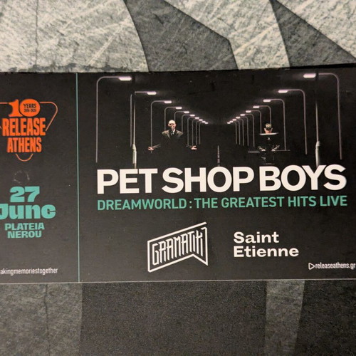Pet Shop Boys Release Festival Ticket like new, souvenir