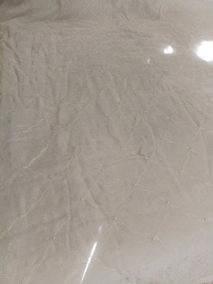 Bridal quilt set like new with quilted embroidery and pearls