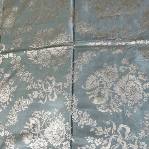 Brocade fabric piece vintage new, silk with damask pattern
