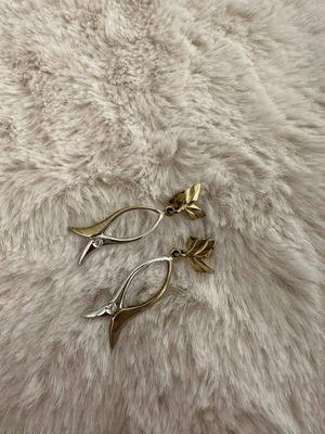 Oxette earrings like new, gold and silver with stone