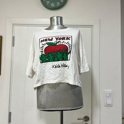 Keith Haring crop top used, size L, colorful