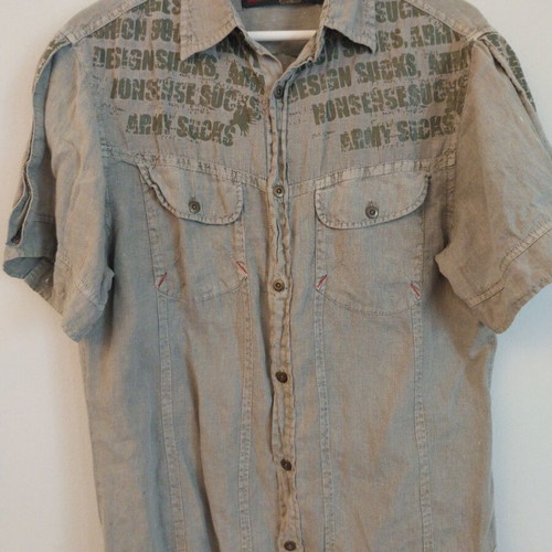 Emilio Sacci men's shirt size L, like new, khaki